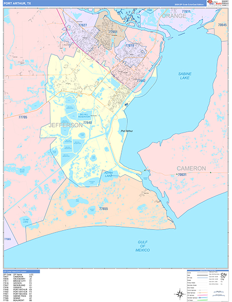 Port Arthur Wall Map
